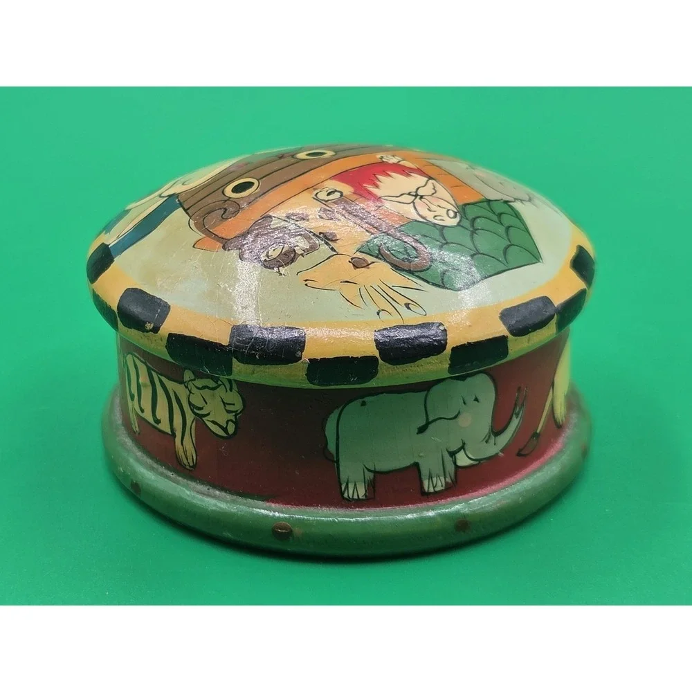 VTG Midwest of Cannon Falls Noah's Ark Lacquered‎ Trinket Box Art Religious Gift